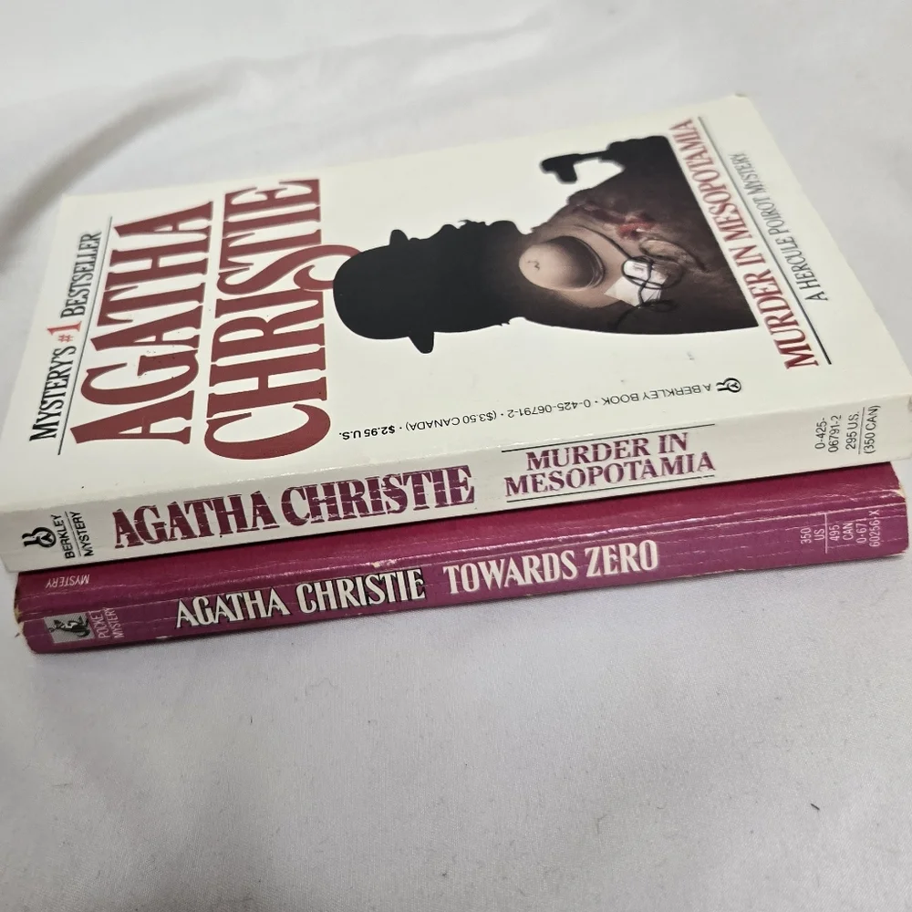 AGATHA CHRISTIE Murder In Mesopotamia and‎ Towards Zero novels mystery books vtg